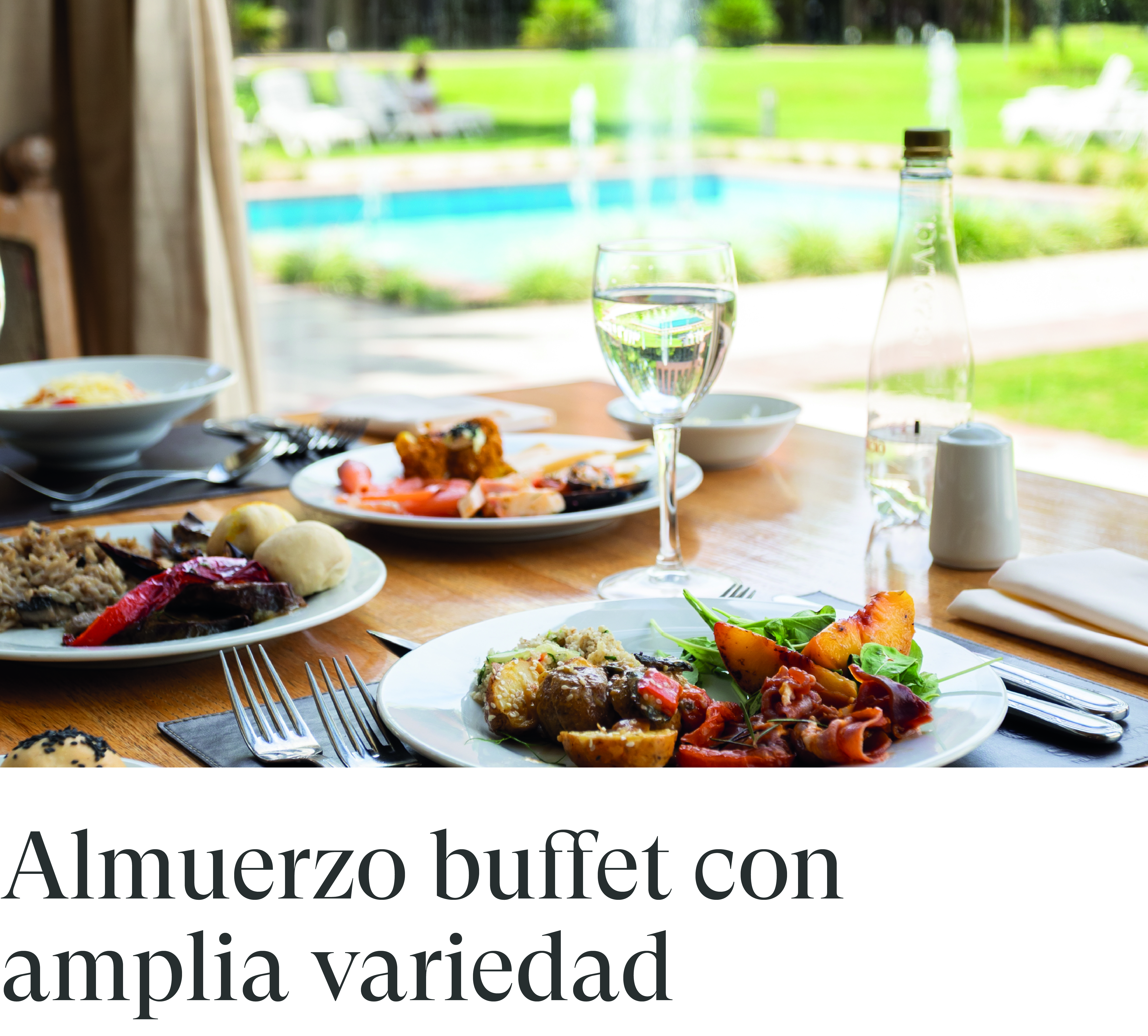 Almuerzo buffet con amplia variedad